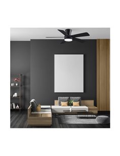 Ventilador de teto Benda LED, 5 pás pretas, 28W 2800Lm CCT Dim, Ø101cm 2