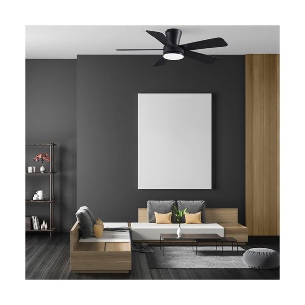 Ventilador LED de techo BENDA, 5 aspas negro, 28W 2800Lm CCT Dim, Ø101cm