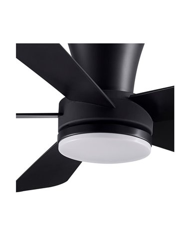 Ventilador LED de techo BENDA, 5 aspas negro, 28W 2800Lm CCT Dim, Ø101cm