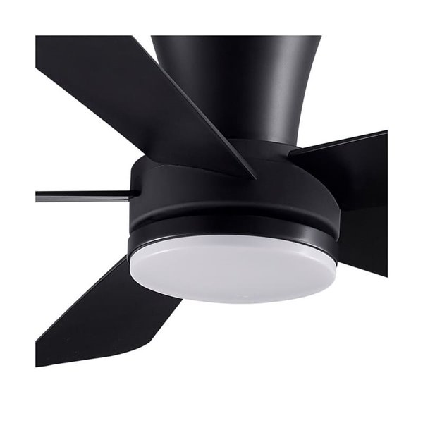 Ventilador de teto Benda LED, 5 pás pretas, 28W 2800Lm CCT Dim, Ø101cm