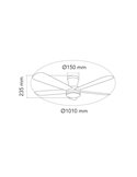Ventilador LED de techo BENDA, 5 aspas negro, 28W 2800Lm CCT Dim, Ø101cm