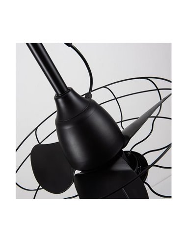 Ventilador LED FRESHFAN, con gancho y cable de 5m para exterior, negro IP65 20W 2000Lm CCT Dim