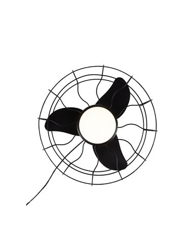 Ventilador LED FRESHFAN, con gancho y cable de 5m para exterior, negro IP65 20W 2000Lm CCT Dim