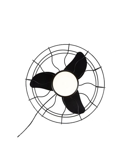 Ventilador LED FRESHFAN, con gancho y cable de 5m para exterior, negro IP65 20W 2000Lm CCT Dim