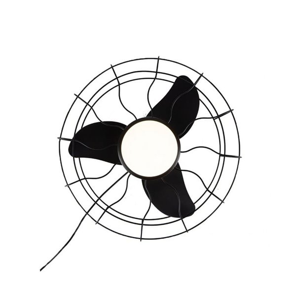 Ventilador LED FRESHFAN, con gancho y cable de 5m para exterior, negro IP65 20W 2000Lm CCT Dim