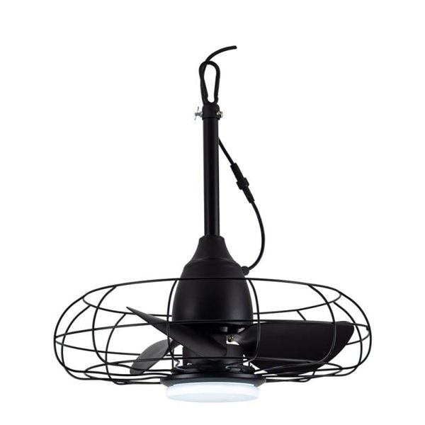 Ventilador LED FRESHFAN, con gancho y cable de 5m para exterior, negro IP65 20W 2000Lm CCT Dim