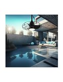 Ventilador LED FRESHFAN, con gancho y cable de 5m para exterior, negro IP65 20W 2000Lm CCT Dim