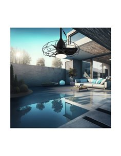 Ventilador LED FRESHFAN, com gancho e cabo de 5 m para exterior, preto IP65 20 W 2000 Lm CCT Dim 2