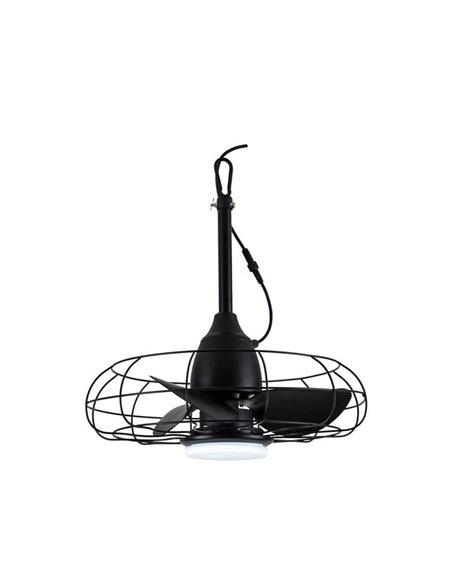 Ventilador LED FRESHFAN, con gancho y cable de 5m para exterior, negro IP65 20W 2000Lm CCT Dim