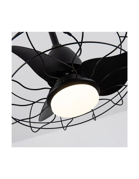 Ventilador LED FRESHFAN, con gancho y cable de 5m para exterior, negro IP65 20W 2000Lm CCT Dim