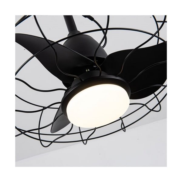 Ventilador LED FRESHFAN, con gancho y cable de 5m para exterior, negro IP65 20W 2000Lm CCT Dim