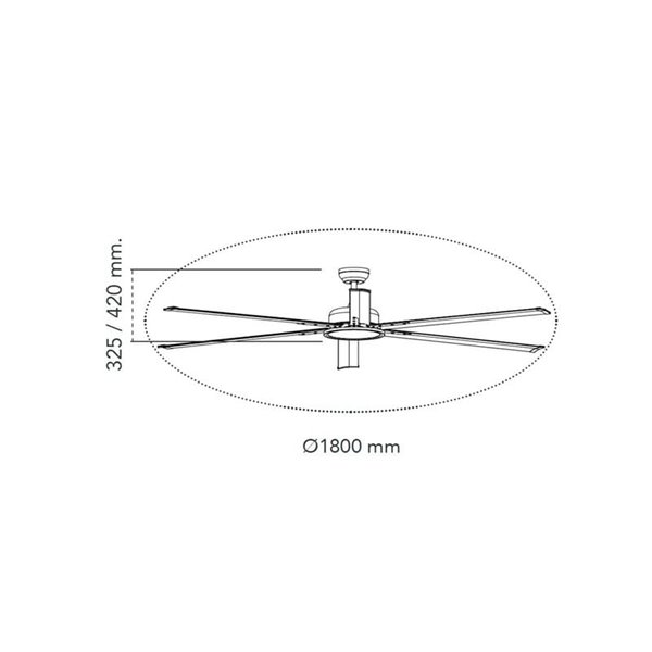 Ventilateur de plafond LED 6 pales BIGBEN Ø18cm, noir 20W 2000Lm. CCT Dim