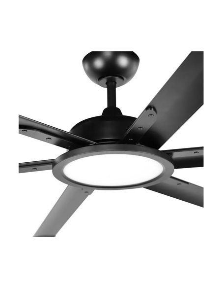 Ventilador de techo LED BIGBEN de 6 aspas Ø18cm, negro 20W 2000Lm. CCT Dim