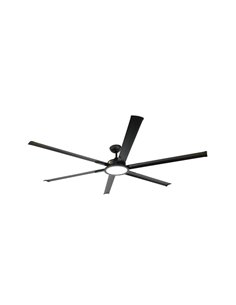 Ventilador de techo LED BIGBEN L de 6 aspas Ø25cm, negro 20W 2000Lm. CCT Dim