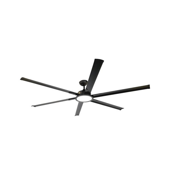 Ventilateur de plafond LED BIGBEN L avec 6 pales, Ø25cm, noir, 20W, 2000Lm. CCT Dim