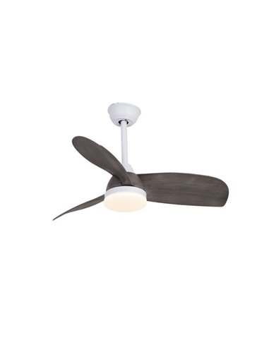 Ventilador de techo LED para exterior BYAN, blanco/ceniza 22W 2000Lm, CCT Dim, Ø15cm