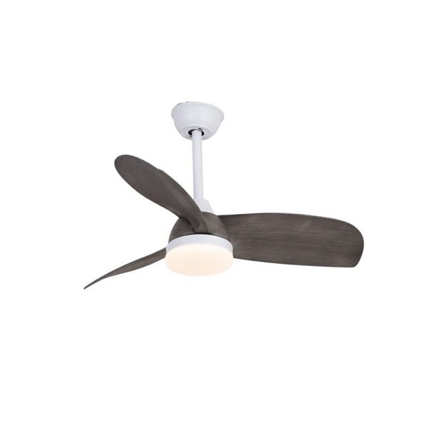 Ventilador de techo LED para exterior BYAN, blanco/ceniza 22W 2000Lm, CCT Dim, Ø15cm