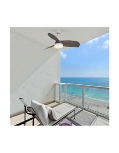 Ventilador de teto externo BYAN LED, branco/cinza 22W 2000Lm, CCT Dim, Ø15cm 2