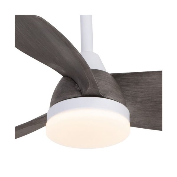 Ventilador de techo LED para exterior BYAN, blanco/ceniza 22W 2000Lm, CCT Dim, Ø15cm