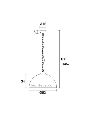 Suspension réglable en hauteur de couleur noir et or Tanna E27 moderne de style rustique | Éclairage LeonLeds