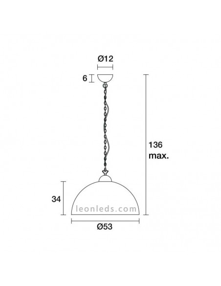 Lámpara de Techo colgante regulable en altura de color negra y dorada Tanna E27 moderna de estilo rustico | LeonLeds Iluminación
