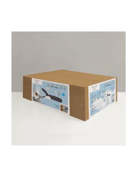 Ventilador de teto externo BYAN LED, branco/cinza 22W 2000Lm, CCT Dim, Ø15cm