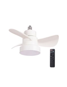 Ventilateur à visser E27 avec lumière LED BAYAD, Blanc 15W 1400Lm CCT Dim, Ø36cm