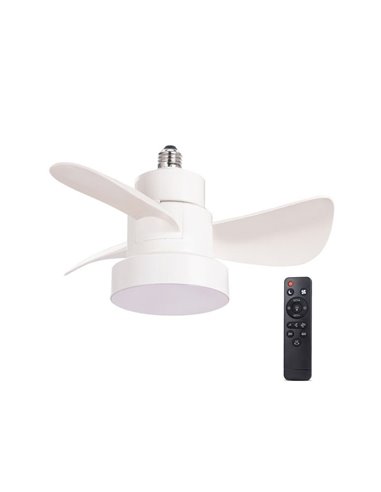 Ventilador de rosca E27 com luz LED BAYAD, Branco 15W 1400Lm CCT Dim, Ø36cm