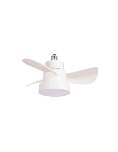 Ventilador con rosca E27 con luz LED BAYAD, Blanco 15W 1400Lm CCT Dim, Ø36cm