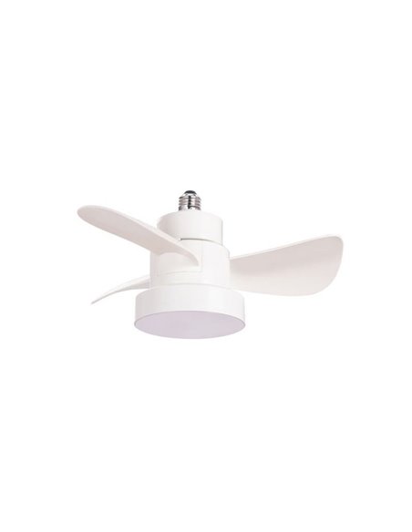 Ventilador con rosca E27 con luz LED BAYAD, Blanco 15W 1400Lm CCT Dim, Ø36cm