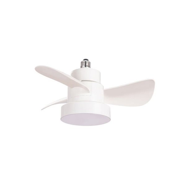 Ventilador con rosca E27 con luz LED BAYAD, Blanco 15W 1400Lm CCT Dim, Ø36cm