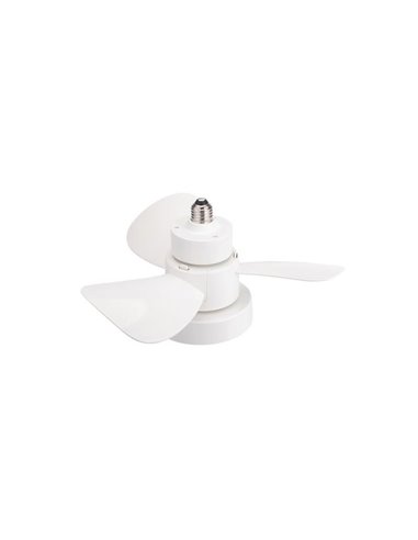 Ventilador con rosca E27 con luz LED BAYAD, Blanco 15W 1400Lm CCT Dim, Ø36cm