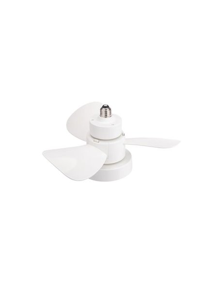 Ventilador con rosca E27 con luz LED BAYAD, Blanco 15W 1400Lm CCT Dim, Ø36cm