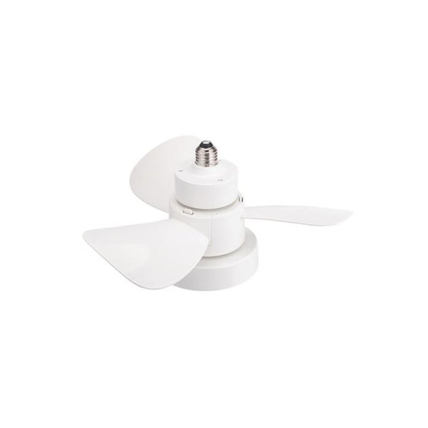 Ventilador con rosca E27 con luz LED BAYAD, Blanco 15W 1400Lm CCT Dim, Ø36cm