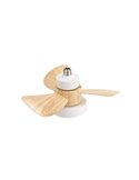 Ventilador con rosca E27 con luz LED BAYAD, blanco/haya 15W 1400Lm CCT Dim, Ø36cm