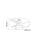 Ventilador con rosca E27 con luz LED BAYAD, negro 15W 1400Lm CCT Dim, Ø36cm