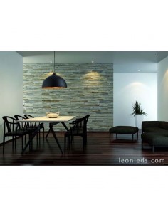 Lámpara de Techo colgante regulable en altura de color negra y dorada Tanna E27 moderna de estilo rustico | LeonLeds Iluminación 2