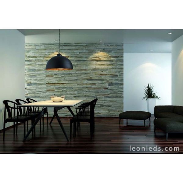 Lámpara de Techo colgante regulable en altura de color negra y dorada Tanna E27 moderna de estilo rustico | LeonLeds Iluminación