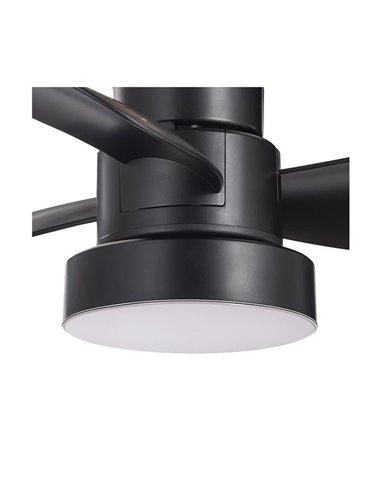 Ventilador con rosca E27 con luz LED BAYAD, negro 15W 1400Lm CCT Dim, Ø36cm