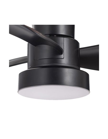 Ventilador con rosca E27 con luz LED BAYAD, negro 15W 1400Lm CCT Dim, Ø36cm