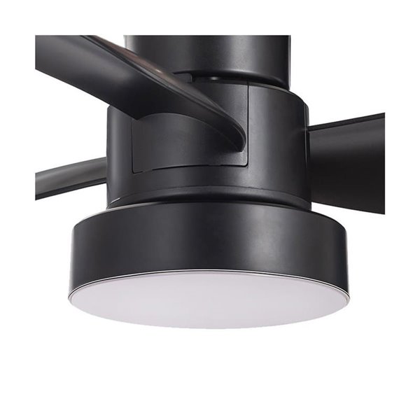 Ventilador con rosca E27 con luz LED BAYAD, negro 15W 1400Lm CCT Dim, Ø36cm