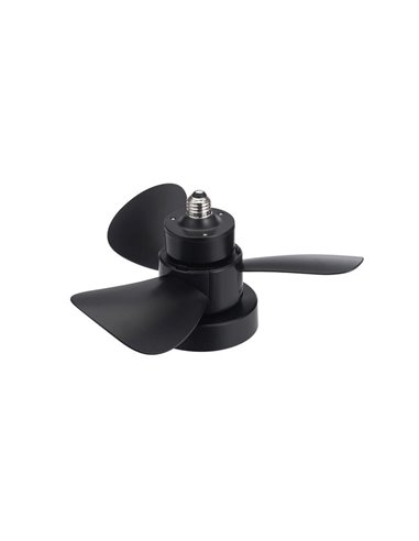 Ventilador con rosca E27 con luz LED BAYAD, negro 15W 1400Lm CCT Dim, Ø36cm