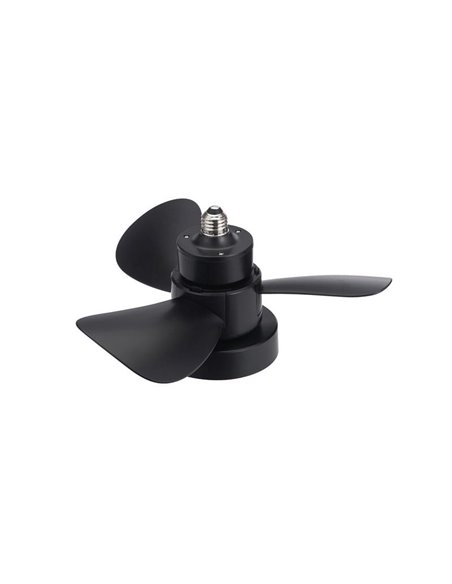 Ventilador con rosca E27 con luz LED BAYAD, negro 15W 1400Lm CCT Dim, Ø36cm