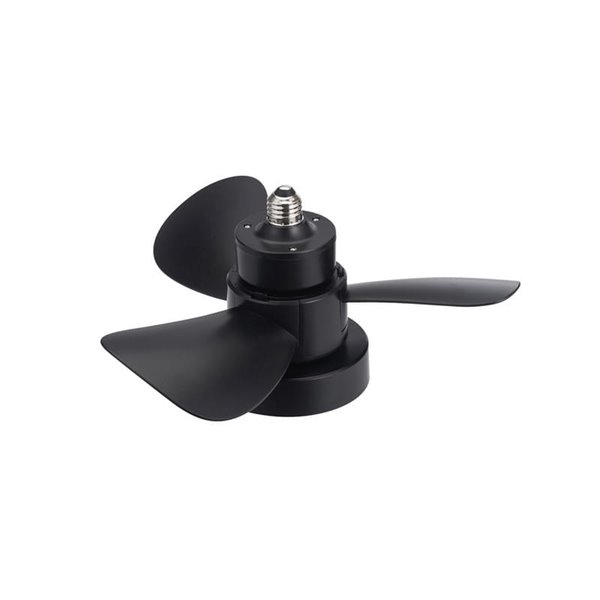 Ventilador con rosca E27 con luz LED BAYAD, negro 15W 1400Lm CCT Dim, Ø36cm