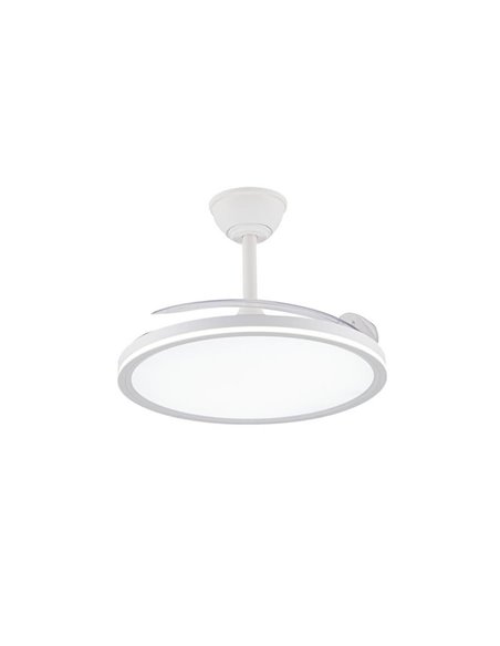 Ventilateur LED ASTOR à pales rétractables, blanc 45+9W 5565Lm CCT Dim