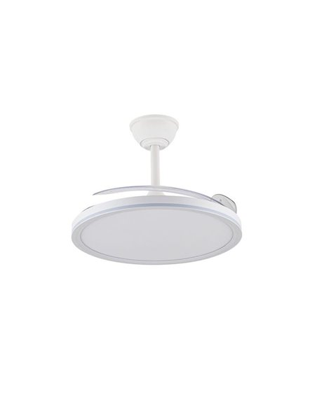 Ventilador LED aspas retráctiles ASTOR, blanco 45+9W 5565Lm CCT Dim