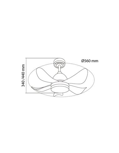 Ventilador de techo infantil LED, con aspas de colores, BABY 24+7W 3080Lm CCT