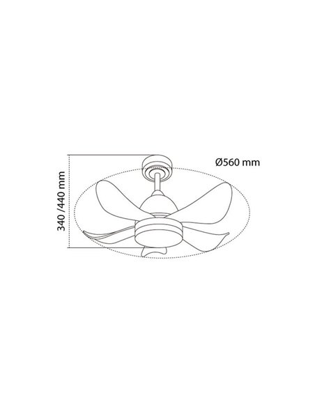 Ventilador de techo infantil LED, con aspas de colores, BABY 24+7W 3080Lm CCT