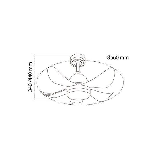 Ventilador de techo infantil LED, con aspas de colores, BABY 24+7W 3080Lm CCT