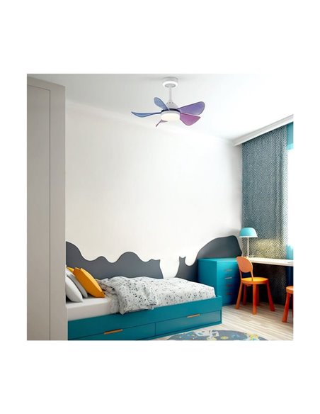 Ventilador de techo infantil LED, con aspas de colores, BABY 24+7W 3080Lm CCT
